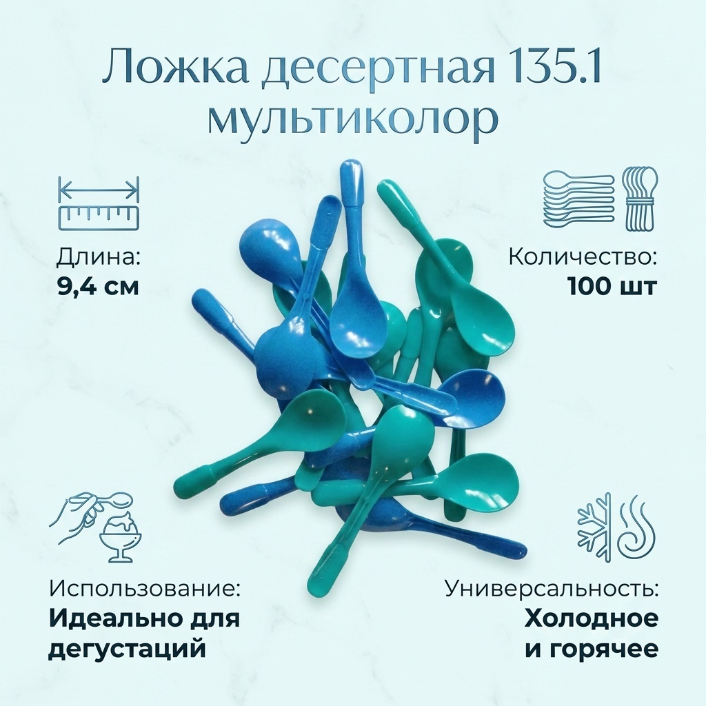 Ложка 135.1 мультиколор 100 шт