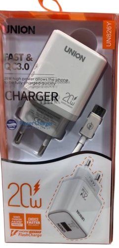 Union UN826Y micro USB, USB 20 Вт белый