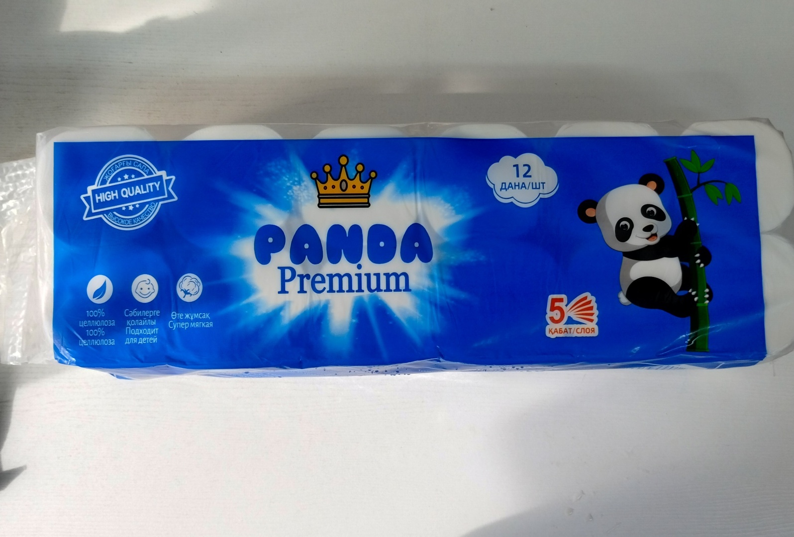PANDA туалетная бумага 5-слойный 12 шт, первичная целлюлоза