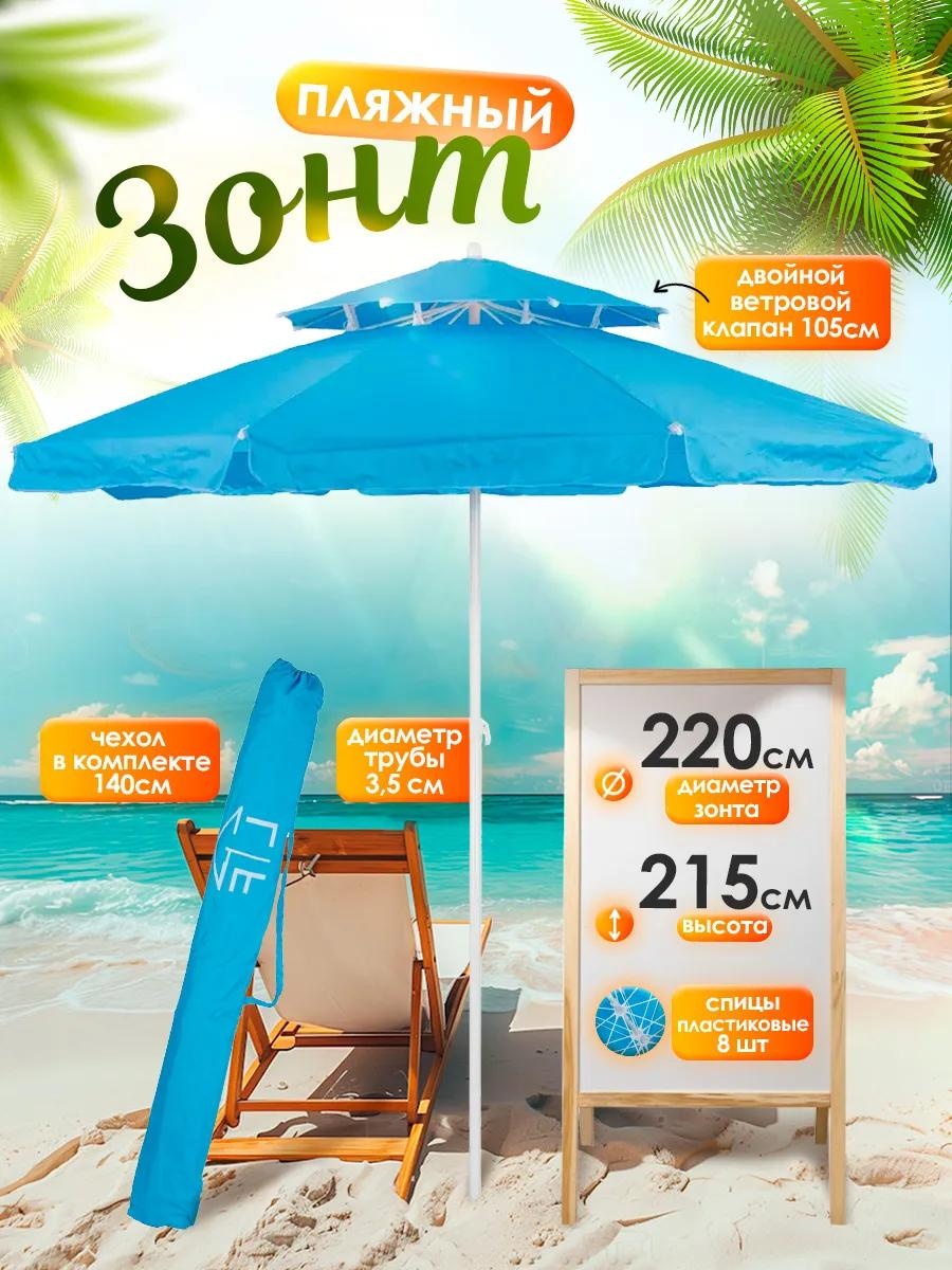 Пляжный 50LR/светло-голубой 215 см