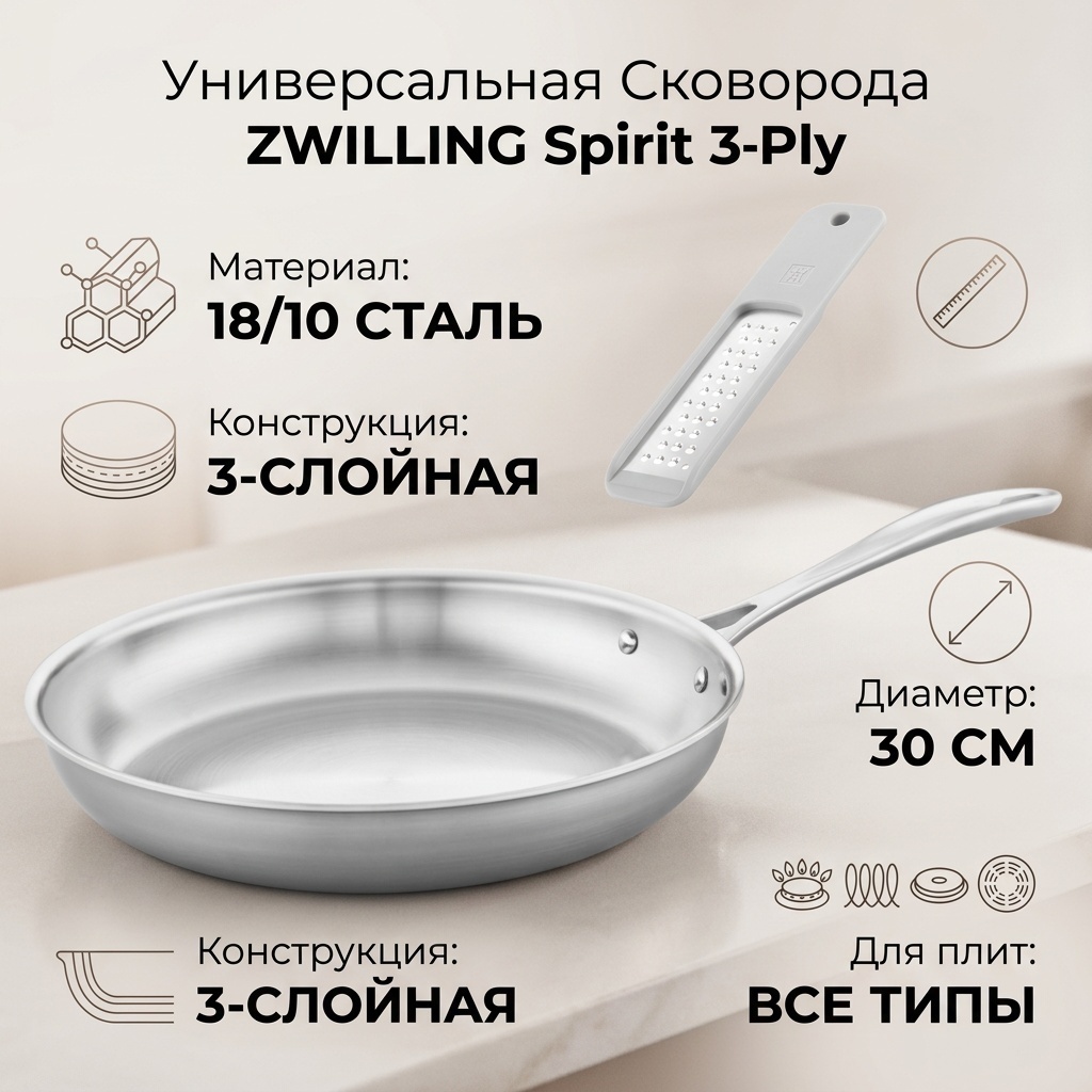 Сковорода ZWILLING 30 см , сталь