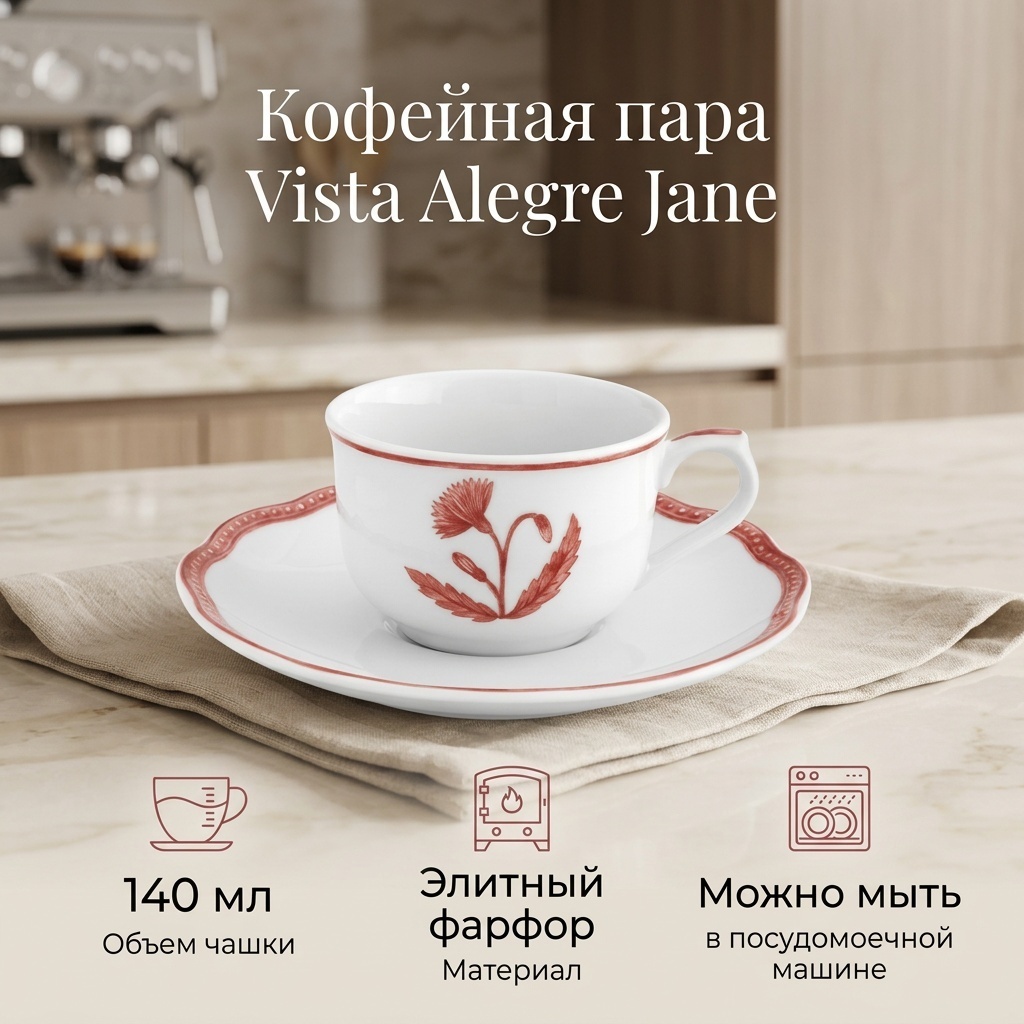 Кофейная пара Vista Alegre , 140 мл, фарфор, 1 шт.