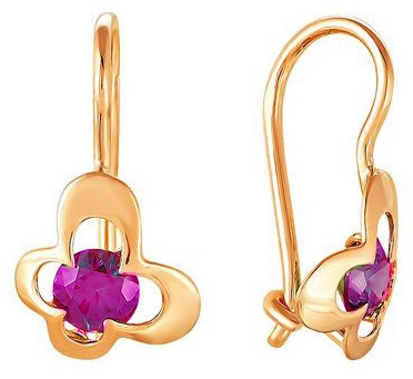 Серьги Lucente EAR-LU-585-819592 вес 1.09 г золото, фианит