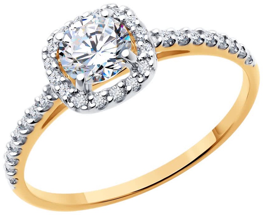 Diamant 51-110-02355-1 размер 17.5 вес 1.45 г золото, фианит