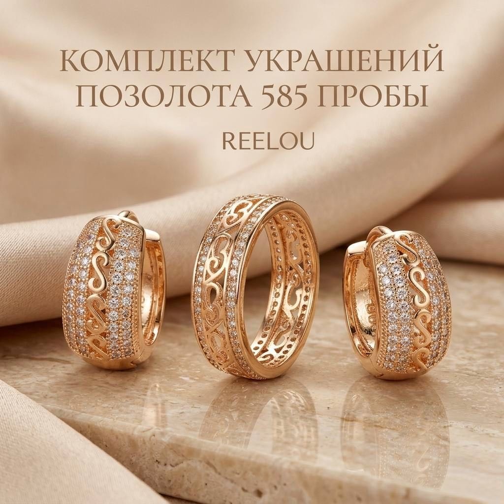 REELOU Esclat французская роскошь 0088 вес 5 г сплав покрытый золотом 24К, циркон