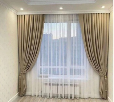 Комплект AIZERE_LUX 500x280 см 3 шт, велюр, бежевый