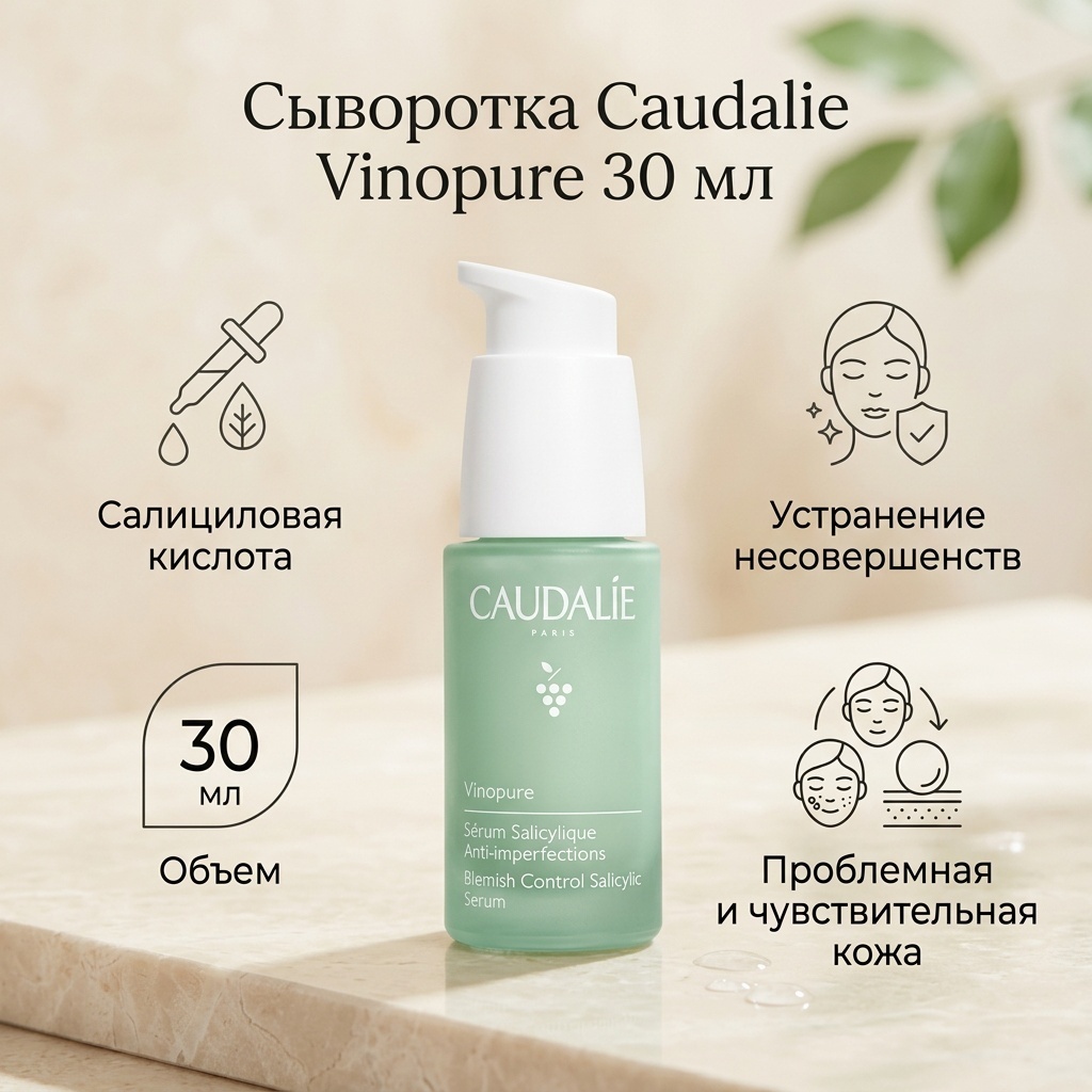 Caudalie сыворотка Vinopure для лица 30 мл