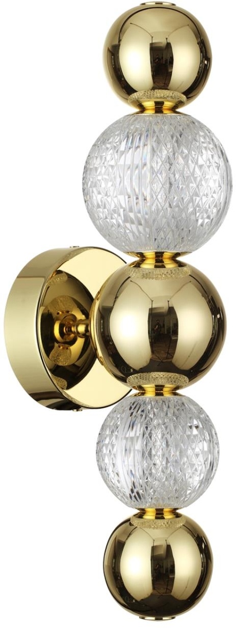 Бра настенный Odeon Light LED, золотистый, прозрачный