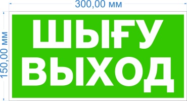 Табличка Global edition ШЫҒУ ВЫХОД 30x15 см