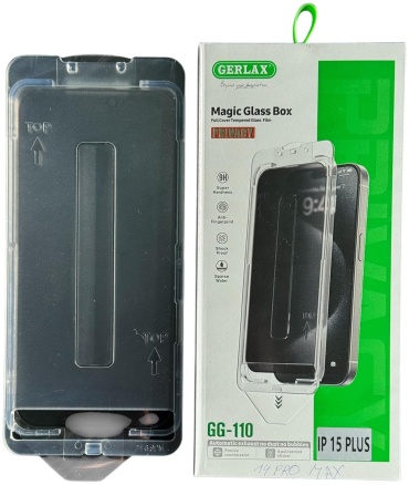 Стекло GERLAX для Apple iPhone 15 Plus черный