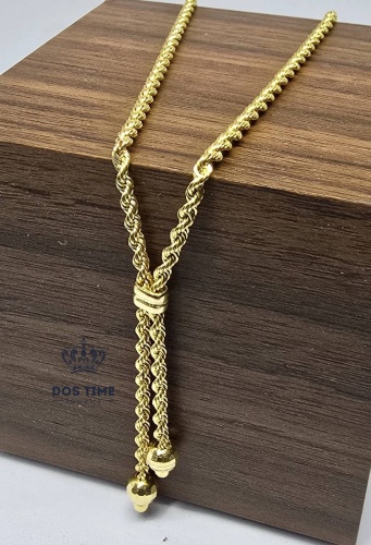 DOS TIME 093383467 длина 50 см, вес 4 г золото, плетение веревка