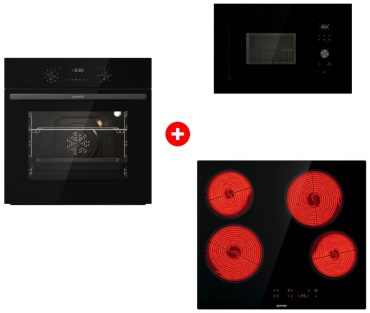 Gorenje BO6737E02NBG черный + микроволновая печь BM201AG1BG + варочная поверхность ECT64BSCE