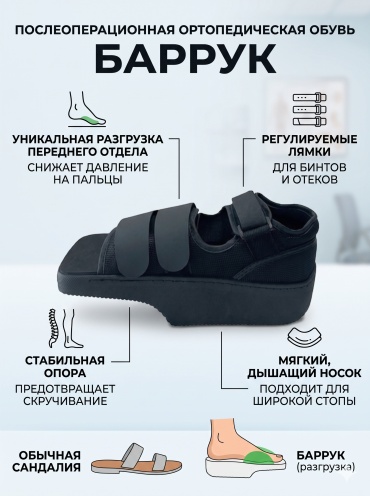 Arm Style Барруко фиксатор на голеностопный сустав размер L черный