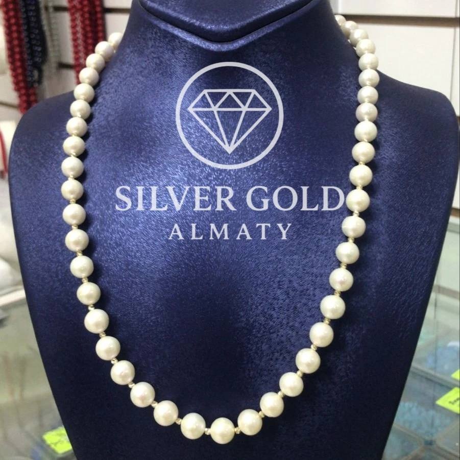 Silver Gold Almaty 1234 вес 75 г сплав покрытый золотом 24К, жемчуг