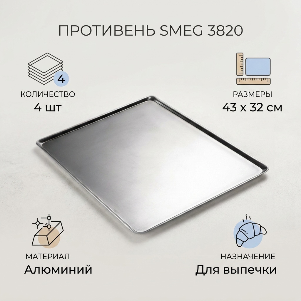 Противень для выпечки Smeg алюминий, 4 шт