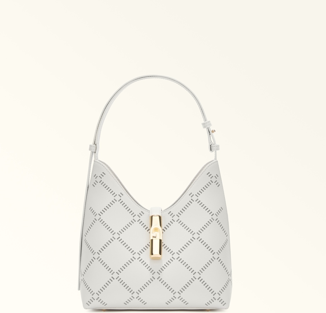 Сумка хобо FURLA натуральная кожа молочный