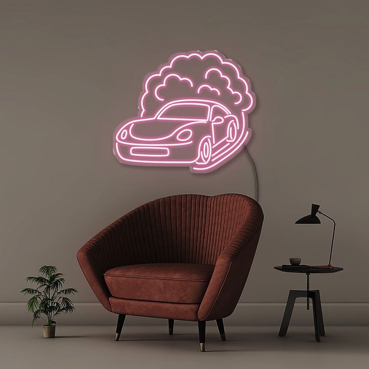 Neon.Omir неоновая вывеска настенный Fast Car, розовый