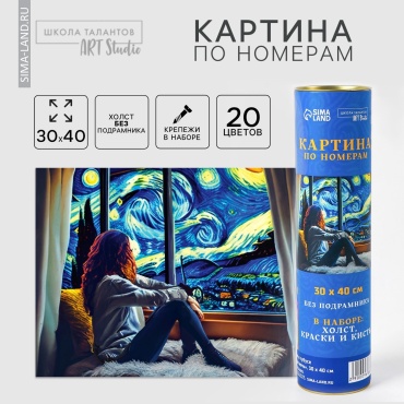 Картина по номерам в тубусе «С видом на звездную ночь», 30×40 см
