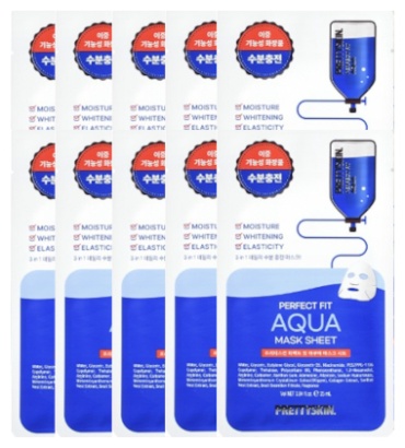 Маска для лица Pretty Skin тканевая Perfect Fit Aqua Mask Sheet Увлажняющие Тканевые Маски 10шт 10 шт