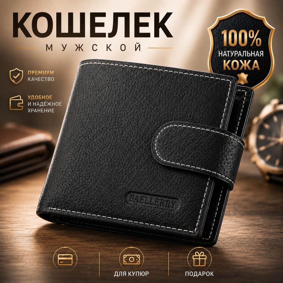 Портмоне SAVA UMKA натуральная кожа черный
