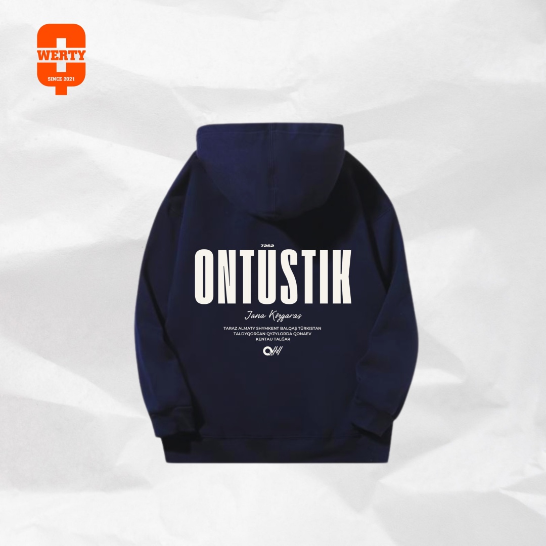 Худи QWERTY Ontustik темно-синий