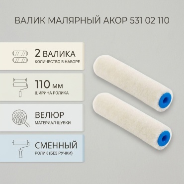 Валик малярный АКОР 531 02 110 2 шт