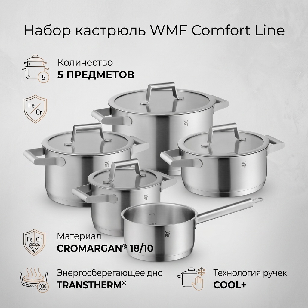 Набор кастрюль WMF 5 в 1