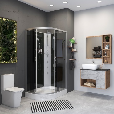 Душевая кабина Niagara NG-3512-14RBKTG, 215х120 см, низкий поддон