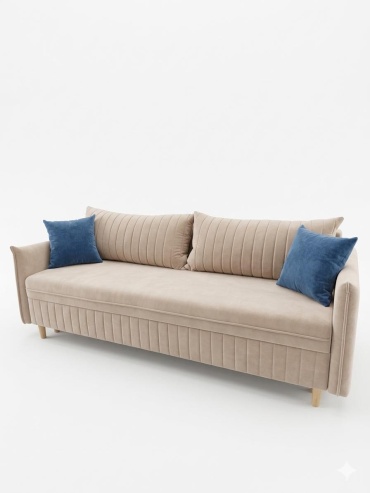 Диван Elegante sofa Браун, 220х100 см, обивка микровелюр, бежевый