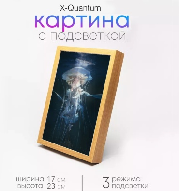 Quantum декоративный светильник настенный Ночник Медузьи танцы, теплый белый, холодный белый, синий