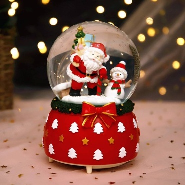 Merry Christmas Снежный музыкальный шар 12 см