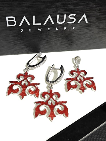 Balausa Jewelry Е233(3) вес 8.8 г серебро, фианит, эмаль