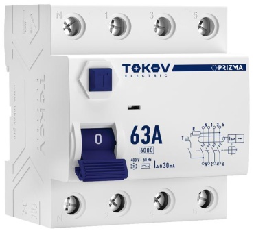 Дифференциальный автомат TOKOV AC 63 30 мА класс AC