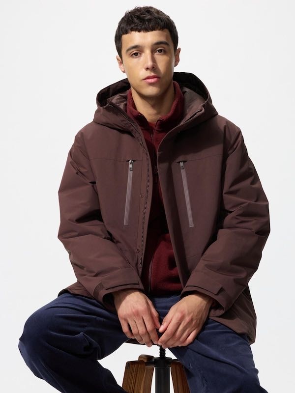Парка Uniqlo коричневый, бордовый