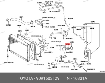 TOYOTA Термостат Системы Охлаждения 9091603129