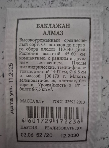 Аэлита баклажан Алмаз