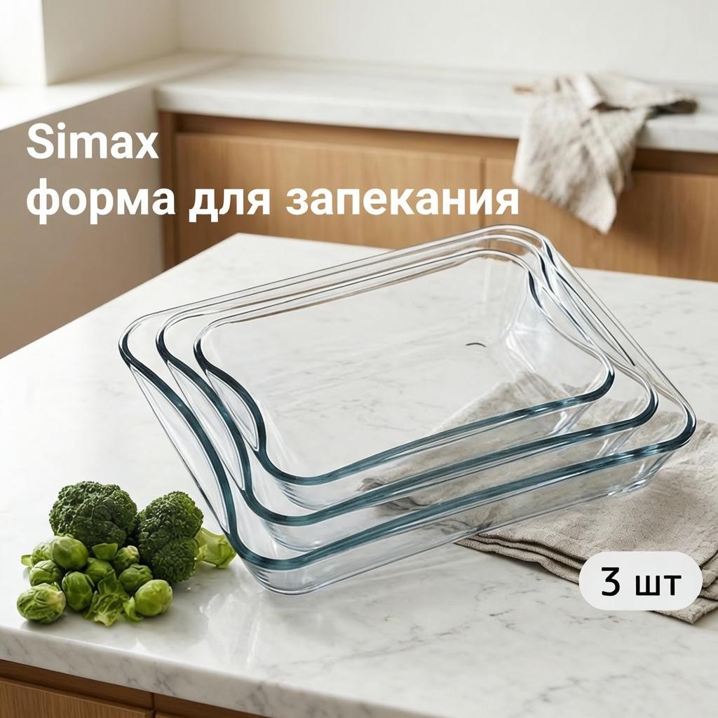 Форма для запекания Simax стекло, 3 шт