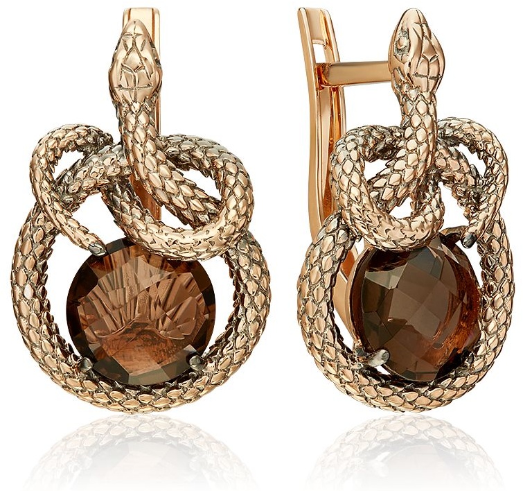 Серьги PLATINA 02-5496-00-202-1110 вес 4.99 г золото, кварц
