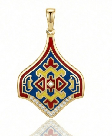 Подвеска KHANS 1101G вес 4.1 г сплав покрытый золотом 18К, фианит, эмаль