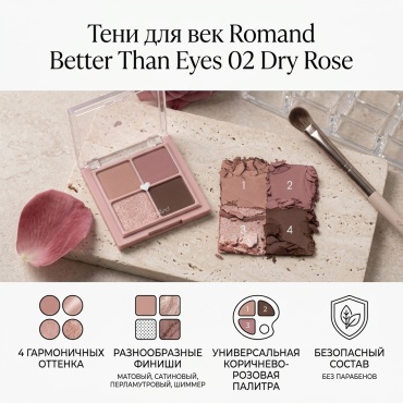 Romand тени прессованные Better Than Eyes 02 Dry Rose