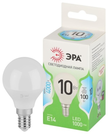 ЭРА 10W E14, светодиодная, нейтральный белый