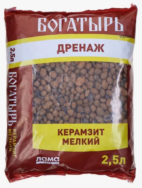 Лама Торф гранулы Богатырь дренаж 2.5 л 1 кг