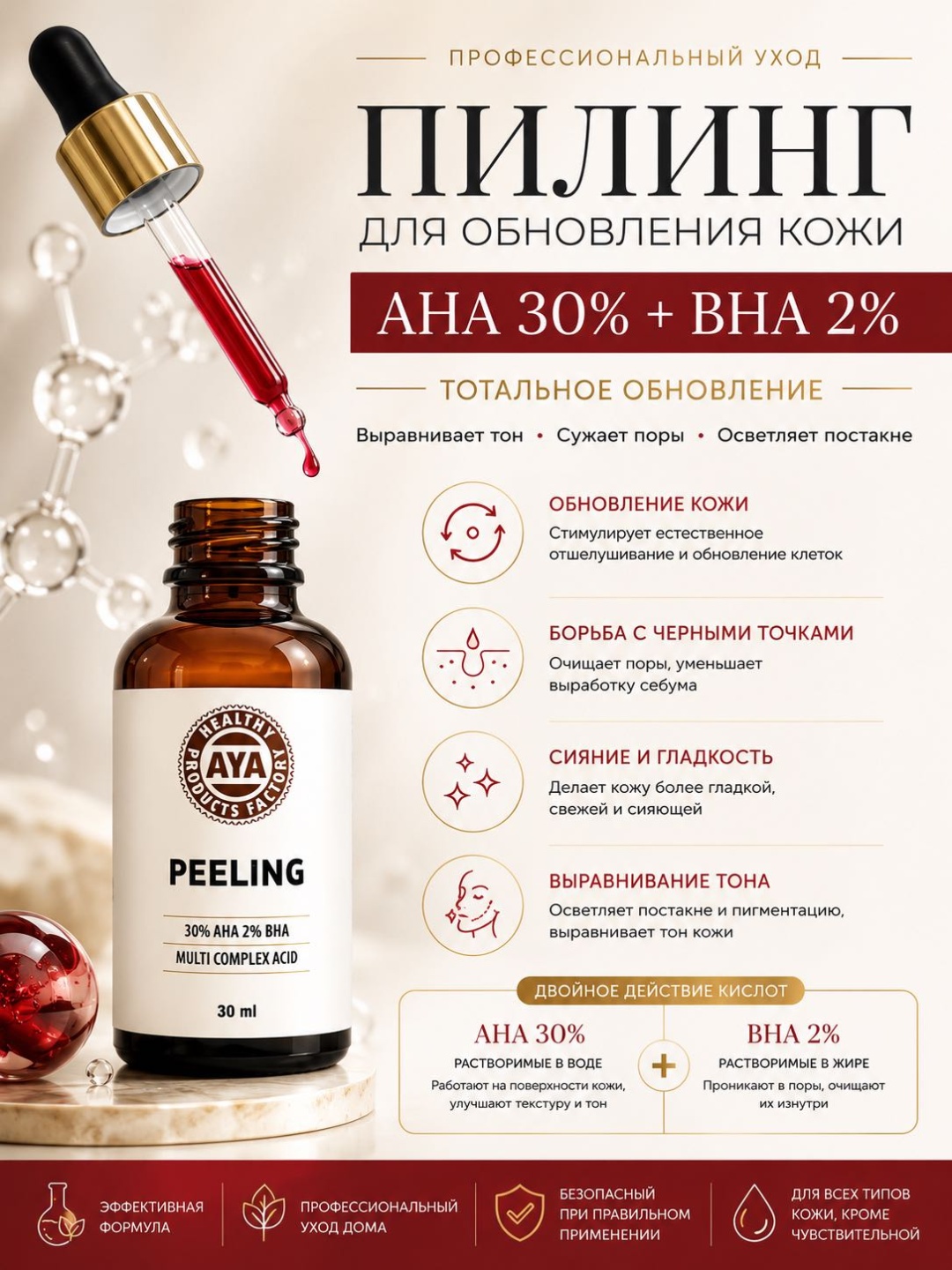 Фабрика Здоровых Продуктов пилинг MULTI COMPLEX ACID 30 мл