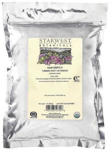 Starwest Botanicals органический корень куркумы (C / S) 453.6 г