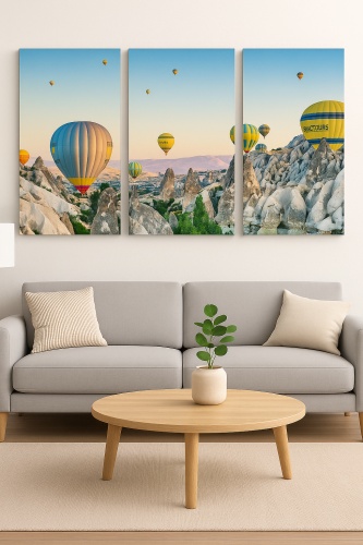 Модульная картина "Каппадокия — Утро над скалами" 120x60 см