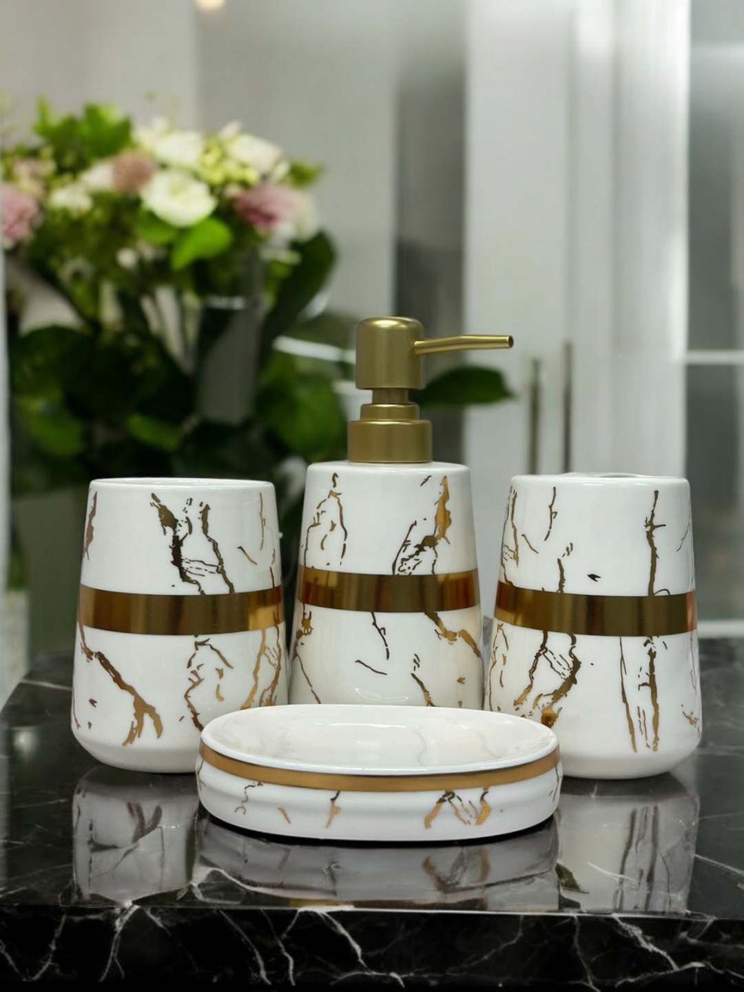 Набор аксессуаров Gold4marble4856-4 белый, золотистый