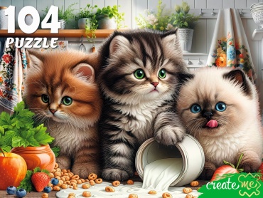 РЫЖИЙ КОТ Три котенка на кухне 4670159276050 104 деталей классический 104 деталей