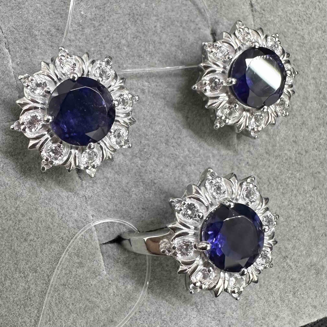 Gaukhar silver SAD009 вес 11.13 г серебро, топаз, иолит