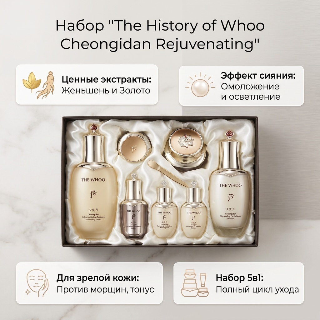 The Whoo The History of Whoo Cheongidan Rejuvenating набор по уходу за лицом набор по уходу за лицом унисекс