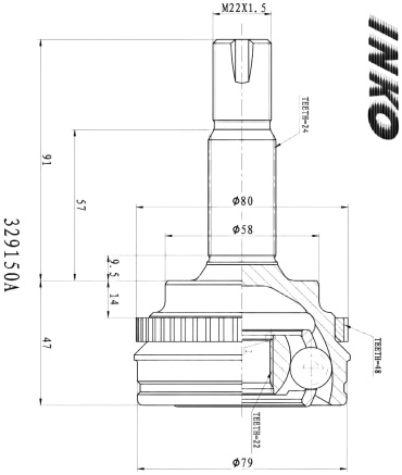 INKO шрус наружный 329150A